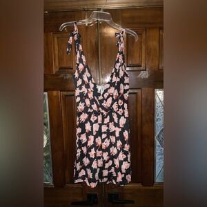 The Bikini Lab Black and Pink Bathing Suit Cover Mini Dress